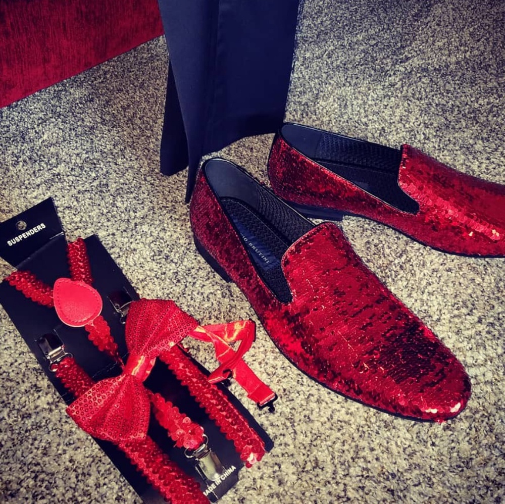 Giorgi Brutini Red Sequin Cohort Loafer